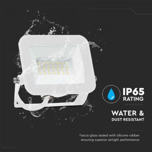 V-TAC 30W LED reflektor 115° 6400K fehér házas (Samsung Chip) - 10025