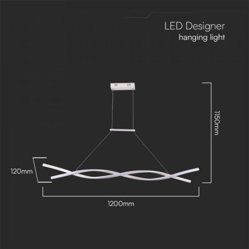 V-TAC 30W led design függeszték - fehér - 3000K  - 10050