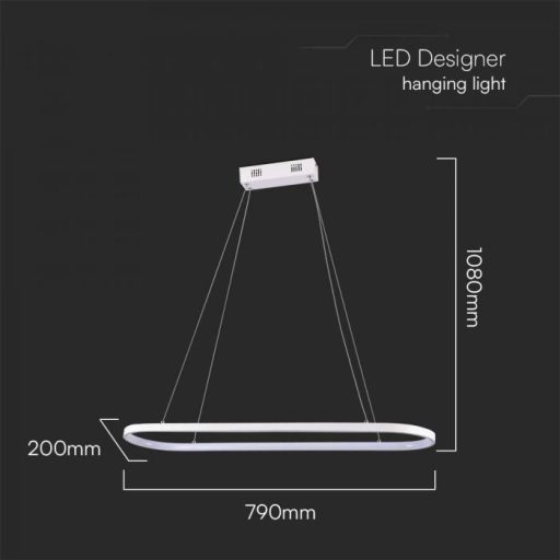 V-TAC 24W led függeszték - fehér - 4000K  - 10055