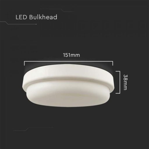 V-TAC LED mennyezeti lámpatest, fehér 12W 4000K IP54 - 10196