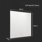 V-TAC Backlit LED panel 36W 120lm/W 595 x 595 mm 6400K  - 10219