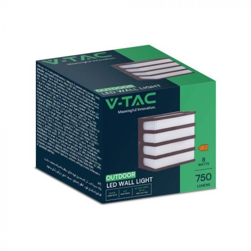 V-TAC 8W LED Fali lámpa barna színű 3000K - IP65 - 10284
