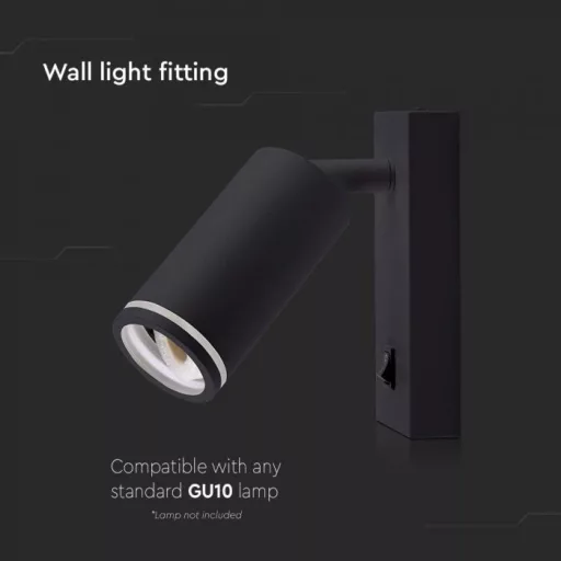 V-TAC Led 1 x GU10 falra szerelhető lámpatest - fekete - 10294
