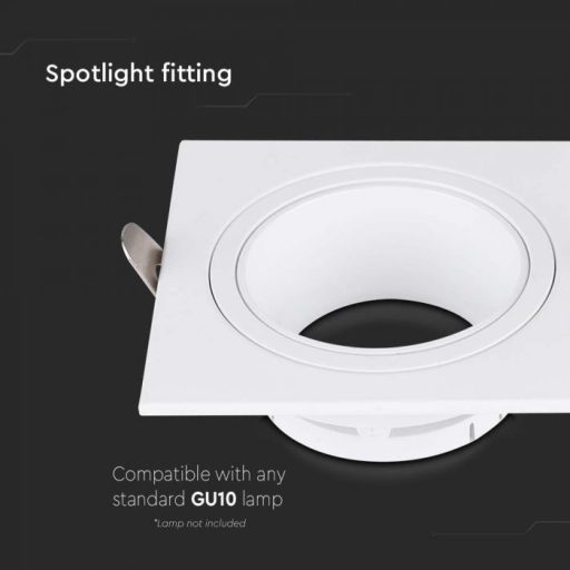 V-TAC Led GU10 Spot Keret Négyzet Alakú Fehér - 10297