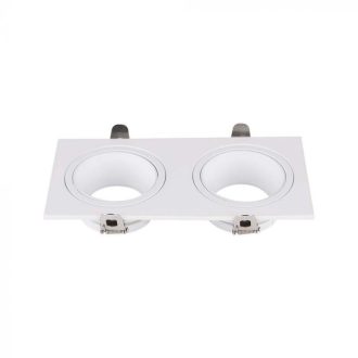 V-TAC Led 2 x GU10 Spot Keret Négyzet Alakú Fehér - 10298