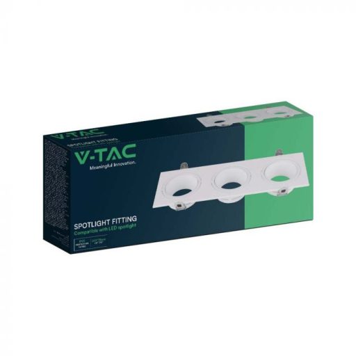 V-TAC Led 3 x GU10 Spot Keret Négyzet Alakú Fehér - 10299