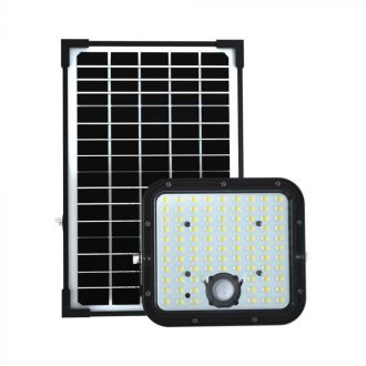   V-TAC 30W LED napelemes (SOLAR) mozgásérzékelős reflektor távirányítóval 4000K - Fekete házas - 10310