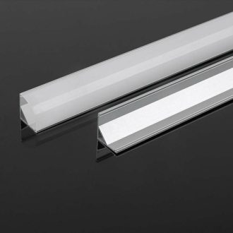   V-TAC Alumínium profil - Sarok - Tejfehér fedlappal - 2000 x 15.8 x 15.8 mm - 10322