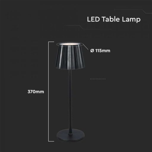 V-TAC 1.5W LED Állólámpa 1800mAh Akkumulátor  - fekete - 10325