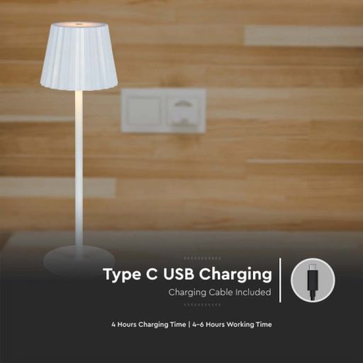 V-TAC 1.5W LED Állólámpa 1800mAh Akkumulátor  - fehér - 10326