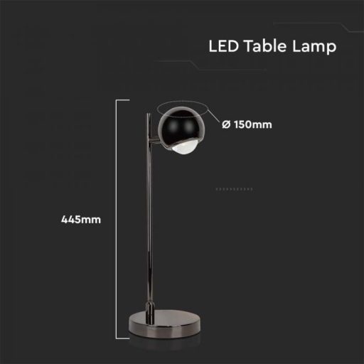V-TAC 6W LED Asztali lámpa 3000K - 1800mAh - fekete - 10345