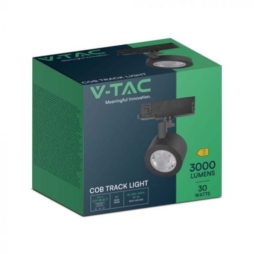 V-TAC 30W LED SÍNES LÁMPA fekete 3 az 1-ben - 10371