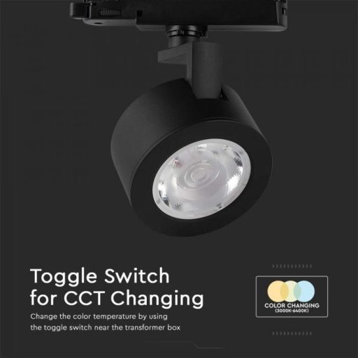 V-TAC 30W LED SÍNES LÁMPA fekete 3 az 1-ben - 10371
