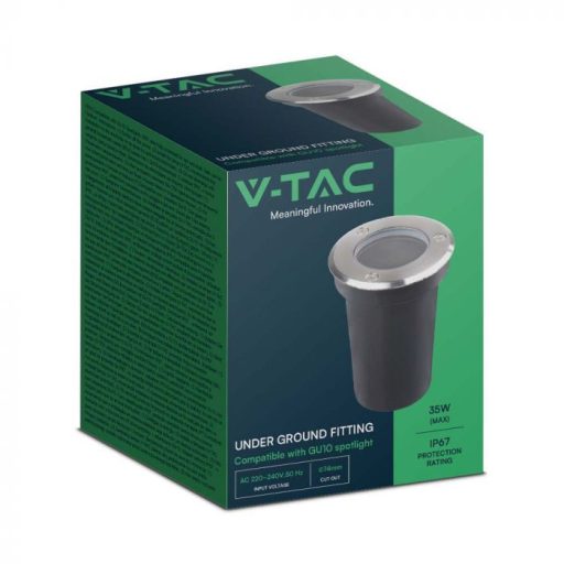 V-TAC Mini Talajlámpa GU10 foglalattal - kör alakú IP67 - 10374