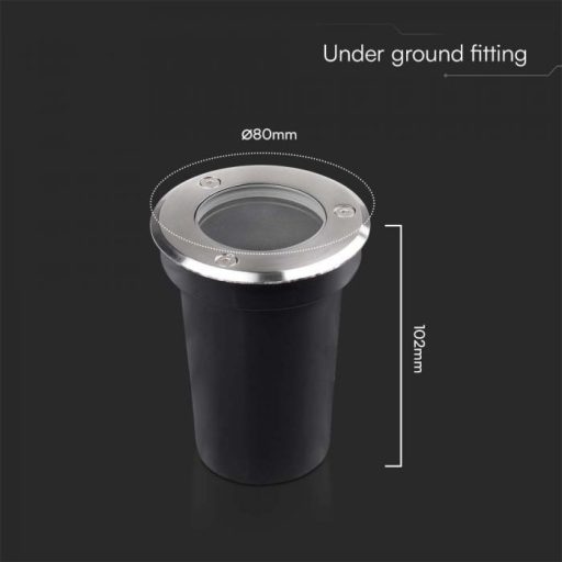 V-TAC Mini Talajlámpa GU10 foglalattal - kör alakú IP67 - 10374