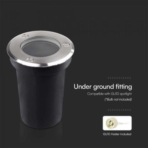V-TAC Mini Talajlámpa GU10 foglalattal - kör alakú IP67 - 10374