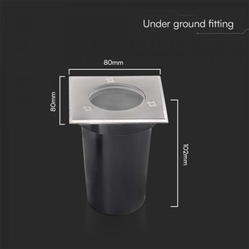 V-TAC MINI TALAJLÁMPA GU10 FOGLALATTAL - Négyzet ALAKÚ IP67 - 10375