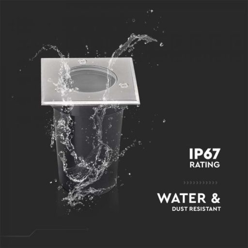 V-TAC MINI TALAJLÁMPA GU10 FOGLALATTAL - Négyzet ALAKÚ IP67 - 10375