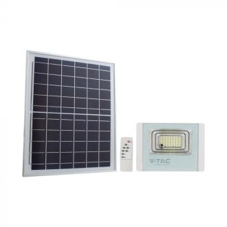   V-TAC 12W LED napelemes (SOLAR) reflektor távirányítóval 120° 6400K Fehér házas  - 10405