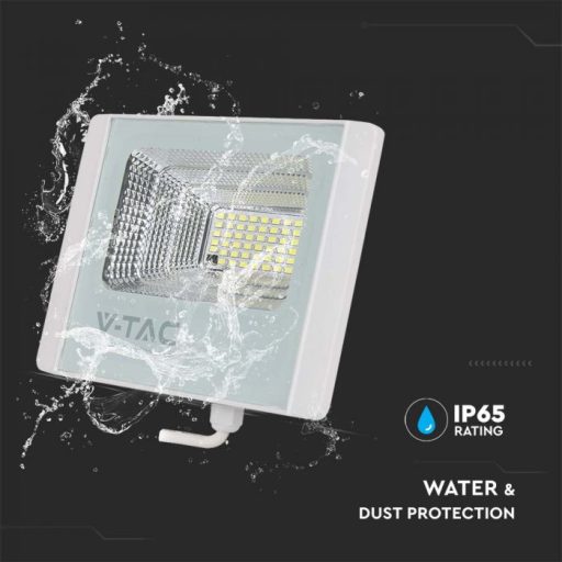 V-TAC 12W LED napelemes (SOLAR) reflektor távirányítóval 120° 6400K Fehér házas  - 10405