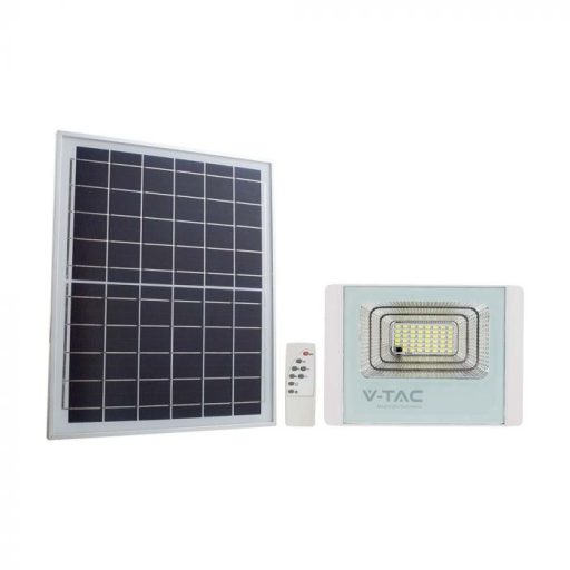 V-TAC 16W LED napelemes (SOLAR) reflektor távirányítóval 120° 4000K fehér házas  - 10406