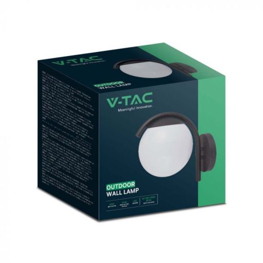 V-TAC E27 kerti fali lámpatest IP44 - fekete - 10420