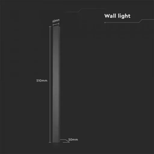 V-TAC 10W LED Lineáris fali lámpa IP65 antracit szürke 51cm - 3000K - 10429