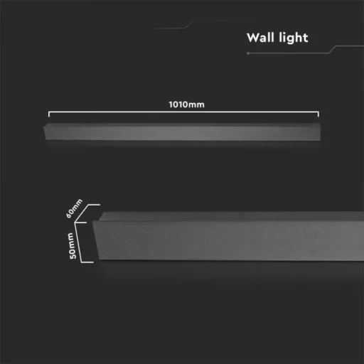 V-TAC 16W LED Lineáris fali lámpa IP65 antracit szürke 101cm - 3000K - 10434