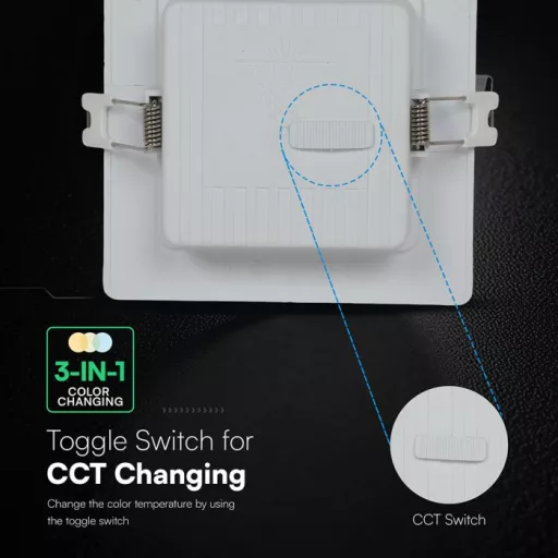 V-TAC Süllyeszthető négyzet alakú MINI LED panel 6W CCT (CREE Chip) - 104806