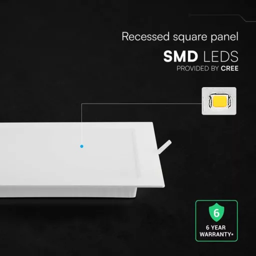 V-TAC Süllyeszthető négyzet alakú MINI LED panel 18W CCT 3in1 (Cree Chip) - 104866