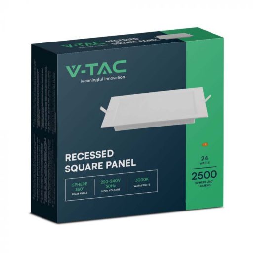 V-TAC Süllyeszthető négyzet alakú MINI LED panel 24W 4000K - 10490