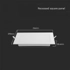 V-TAC Süllyeszthető négyzet alakú MINI LED panel 24W 4000K - 10490