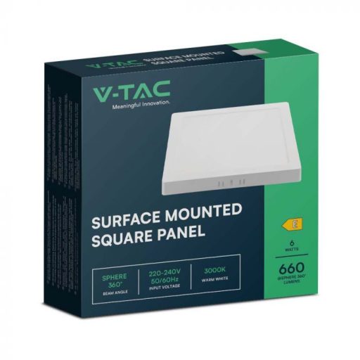 V-TAC Falon kívüli négyzet alakú LED panel 6W 4000K - 10493