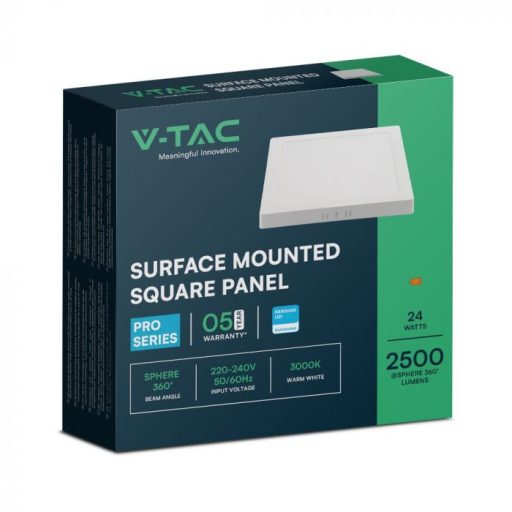 V-TAC Falon kívüli négyzet alakú LED panel 24W 3000K (SAMSUNG CHIP) - 105141