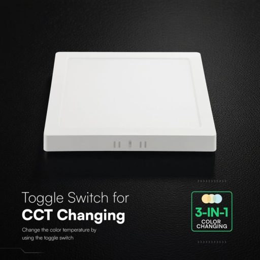 V-TAC Falon kívüli négyzet alakú LED panel 24W CCT 3in1 (Cree Chip) - 105146