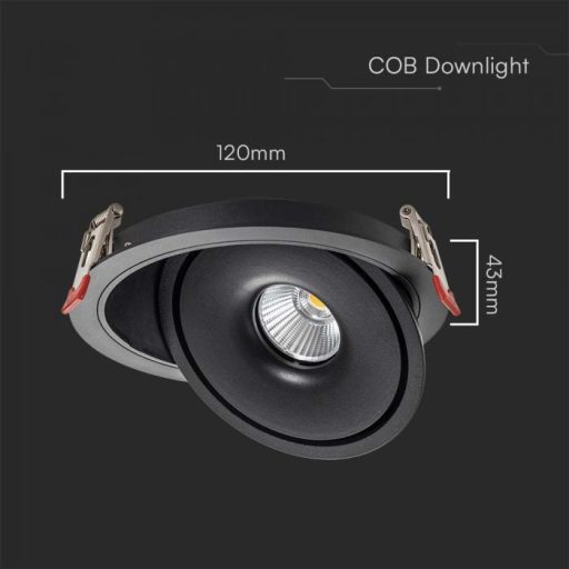 V-TAC Led Mélysugárzó - Beépíthető - COB 12W 3in1 - 10578