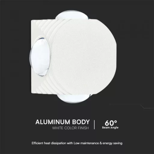 V-TAC 4W led fali lámpatest négyzet, fehér 4000K - IP54 - 10591