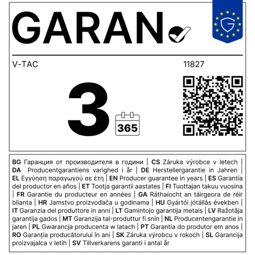 V-TAC Álló lámpa 1xE27 Matt fekete - opál búrával - 11827