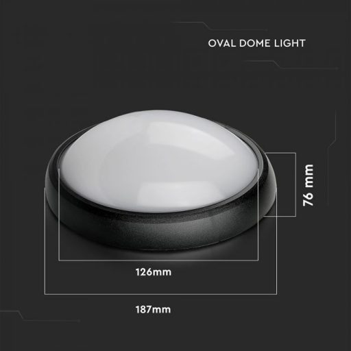 V-TAC LED mennyezeti lámpatest, fekete 8W 4000K - 1266