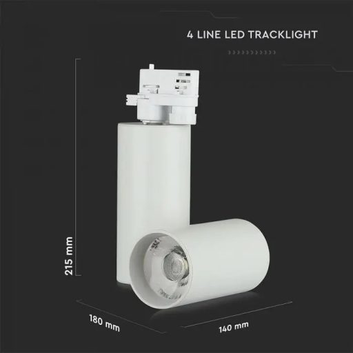 V-TAC 30W LED SÍNES LÁMPA fehér test 6400K - 1294