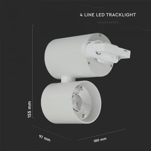 V-TAC 15W LED SÍNES LÁMPA fehér test 6400K - 1300
