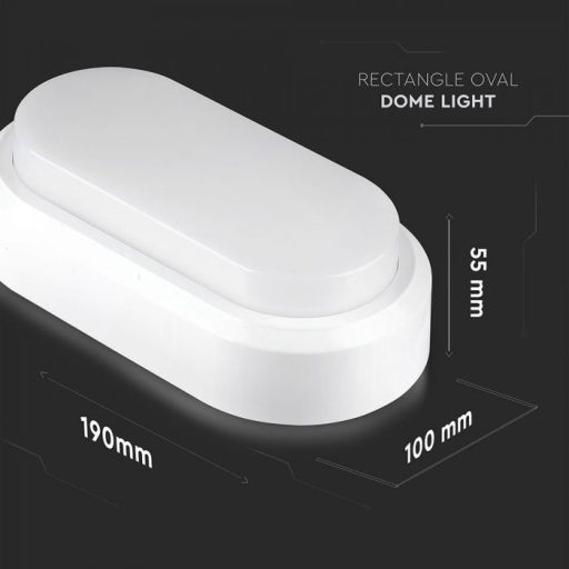 V-TAC LED ovális lámpatest fehér 8W 3000K - 1311
