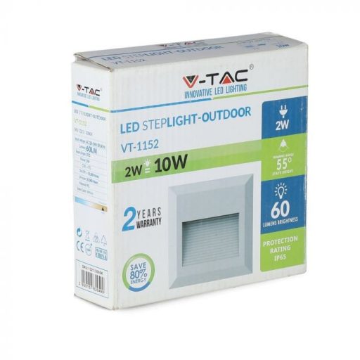 V-TAC Led lépcsőlámpa 2W fehér 4000K - 1320