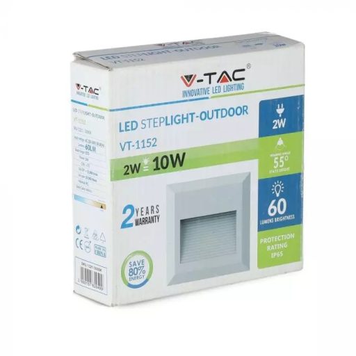 V-TAC Led lépcsőlámpa 2W fehér 3000K - 1321