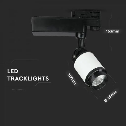 V-TAC 10W LED SÍNES LÁMPA Fekete Fehér test 6400K - 1334