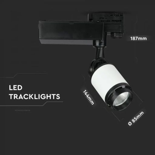 V-TAC 25W LED SÍNES LÁMPA Fekete Fehér test 6400K - 1337
