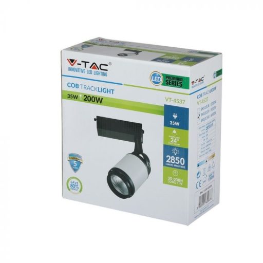 V-TAC 35W LED SÍNES LÁMPA Fekete Fehér test 6400K - 1340