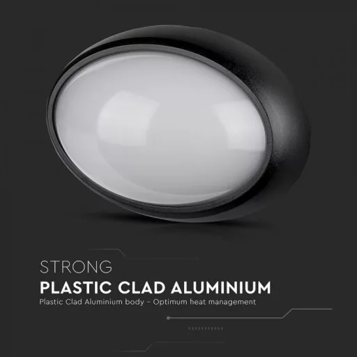 V-TAC LED 12W mennyezeti lámpatest ovális, fekete 3000K - 1350
