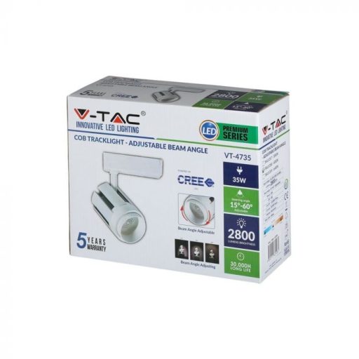 V-TAC 35W LED SÍNES LÁMPA fehér test 6400K - 1359