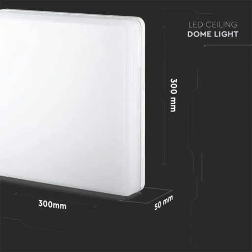 V-TAC LED mennyezeti négyzet lámpatest SAMSUNG CHIP 25W 100lm/W 3000K IP44 - 13959